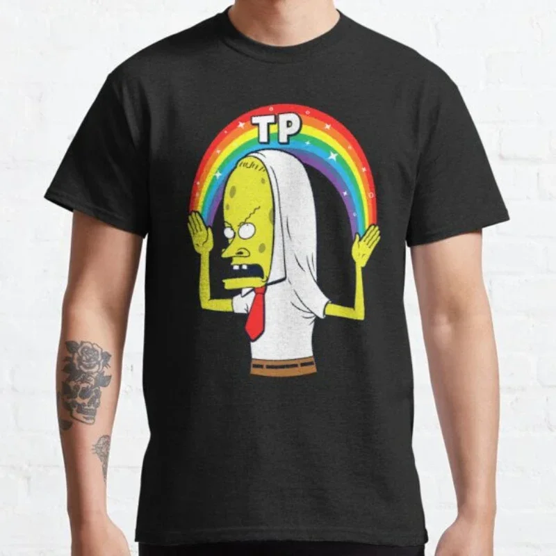 Camiseta gráfica Beavis e Butthead masculina, eu sou o grande Cornholio Hipster Tops, camisa da moda casual