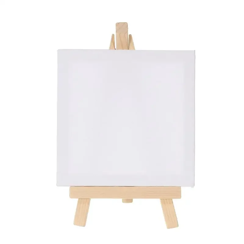 12-teiliges Künstler-Set: 5 Zoll Mini-Staffelei + 3 Zoll x 3 Zoll Mini-Leinwand-Set, Malerei, Kinder-Bastelarbeit, DIY-Zeichnen, Kleine Tischstaffelei für die Schule – Detail 4