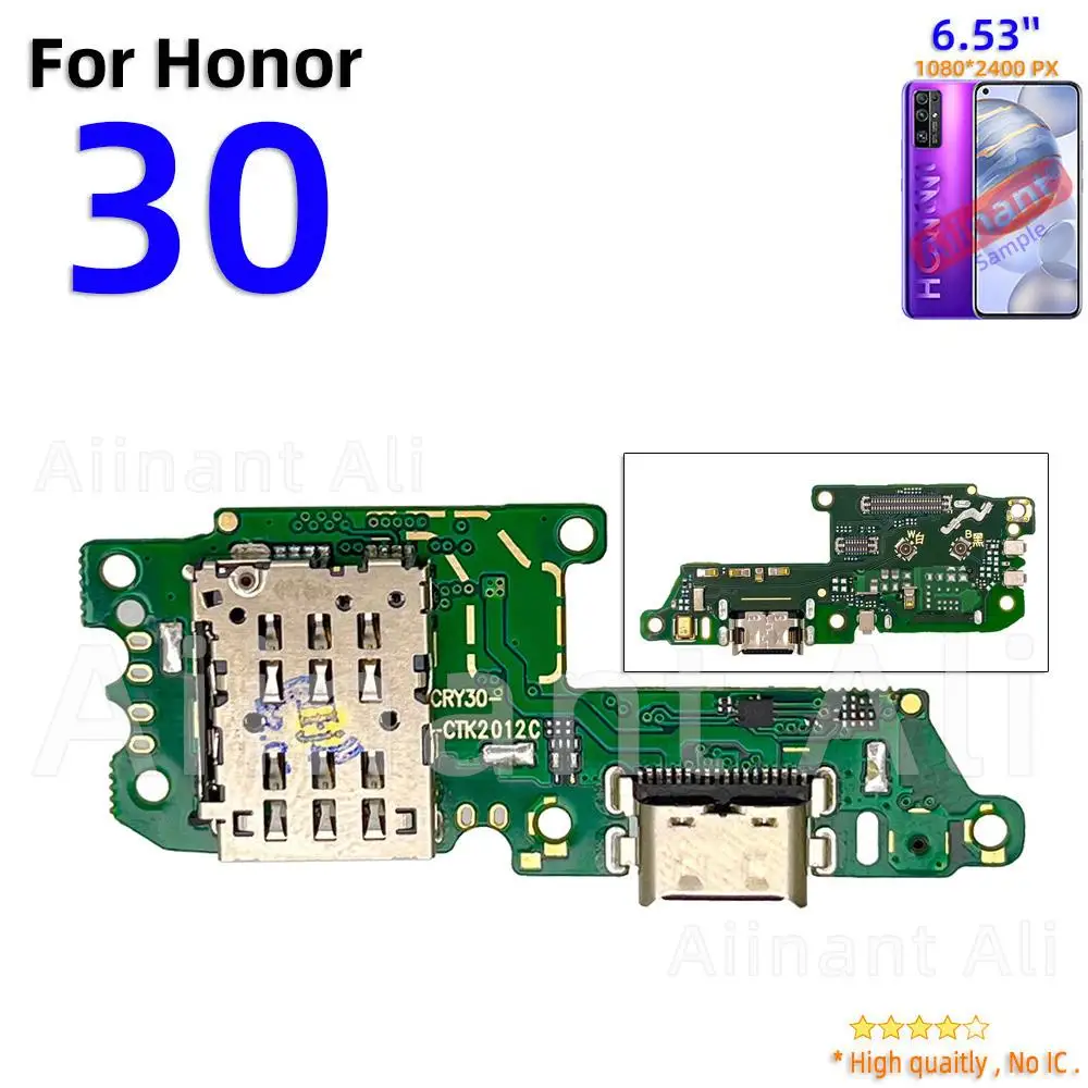 Aiinant Dock USB Charger Mic Board Connector Charging Port Flex Cable For Huawei Honor View 30 50 60 Lite Pro SE 30s Spare Parts