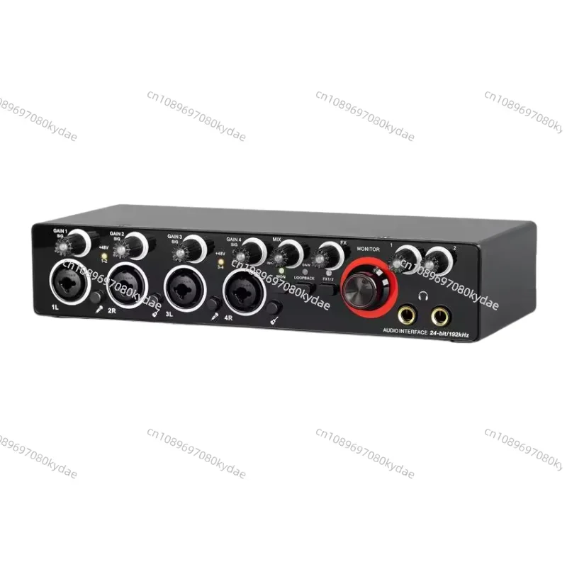 Professional 24Bit 192Hkz 4 Channel Audio Interface USB Sound Card for Live Recording Solo