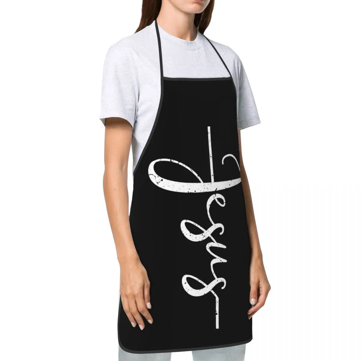 Custom Jesus Christ On The Cross God Bib Aprons Men Women Unisex  Chef Christian Tablier Cuisine for Cooking Baking Painting