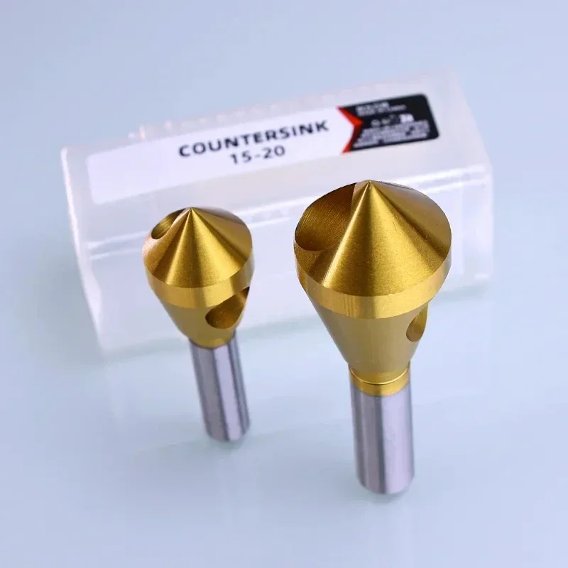 RIGTIP Titanium Coated 90 Degree Deburring Chamfering Countersink Bit for Metal Smooth Hole