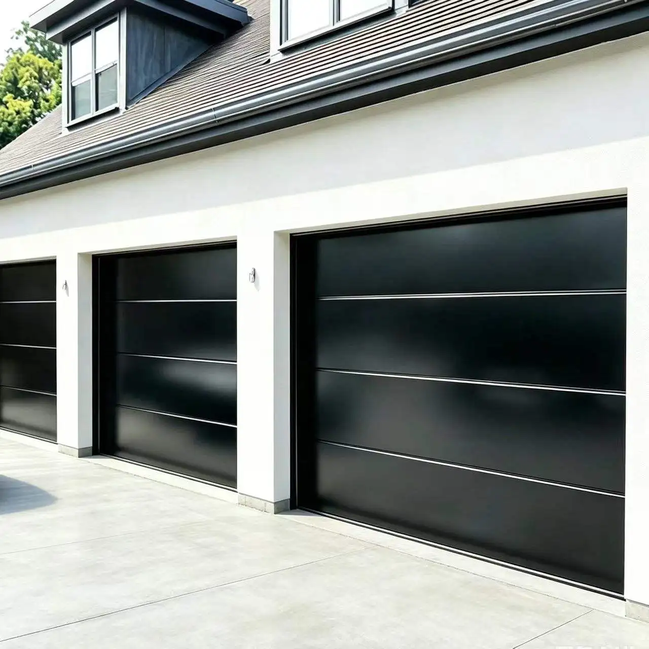 Commercial Grade Outdoor All Weather Aluminum Alloy Garage Door Electric Intelligent Garage Doors Wear Resistant Garage Doors