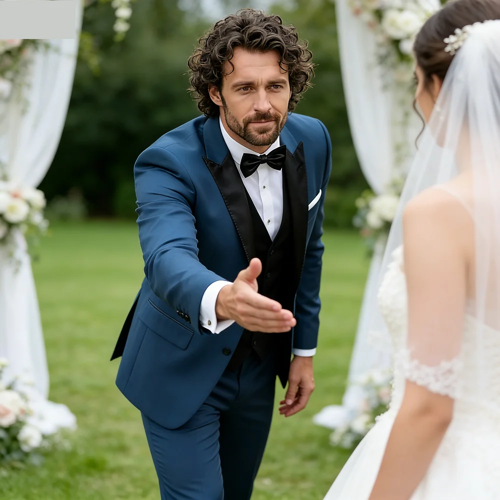 

Men's Green And Black Formal Terno Set of 3 Pieces Blazer Wedding Groomsmen Suit Ideal for Wedding Ceremony And Dance