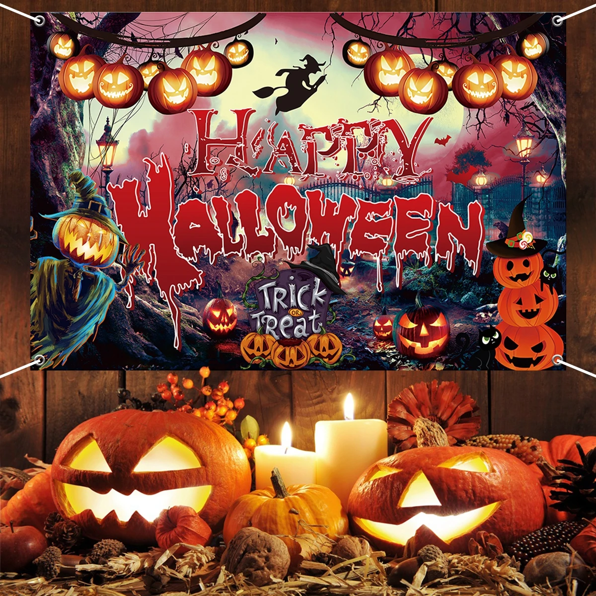 

Bonvvie Halloween Backdrop Photozone Tomb Park Star Terrible Night Party Scene Photography Background Photocall for Photo Studio