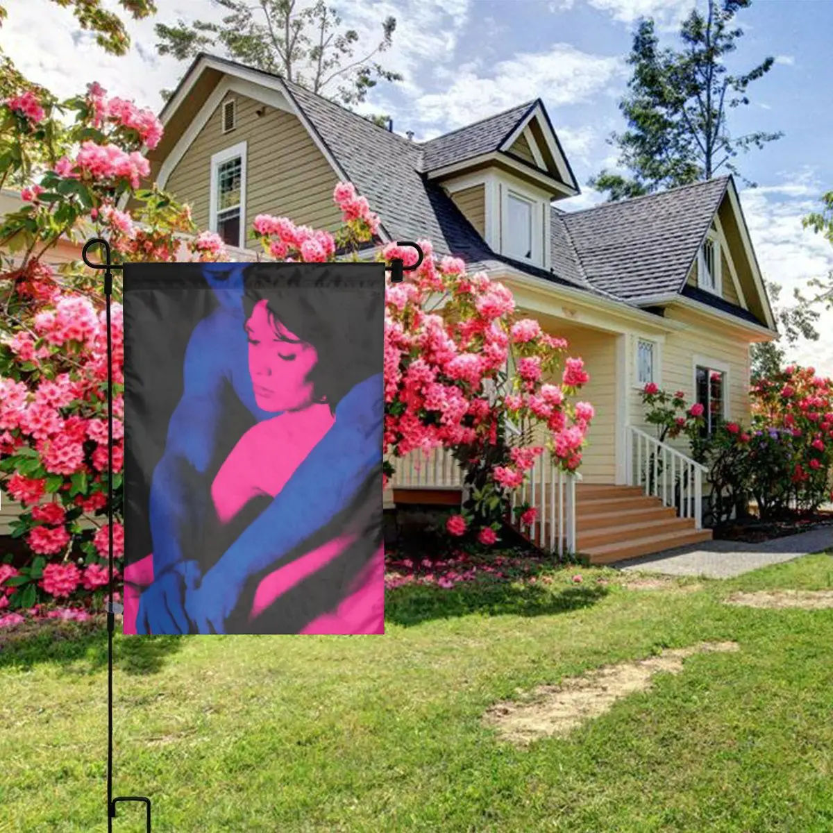 Custom Who Really Cares Tv Girl Garden Flag 12x18 Double Sided Flags for Yard Outdoor Decoration