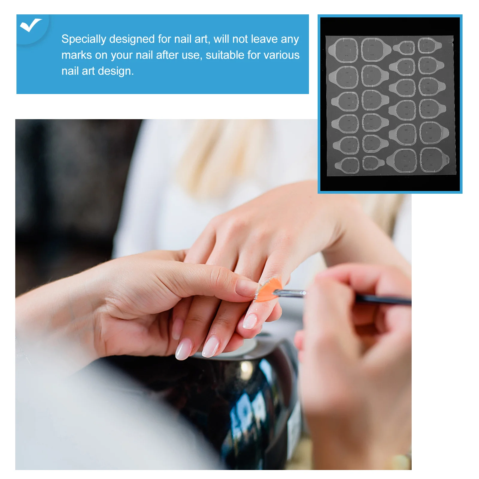 مقاوم للماء للضغط على الأظافر، علامات تبويب لاصقة شفافة، سهلة الإزالة وقابلة لإعادة الاستخدام، ملصقات غراء ذات مظهر لامع، اضغط على الأظافر #1