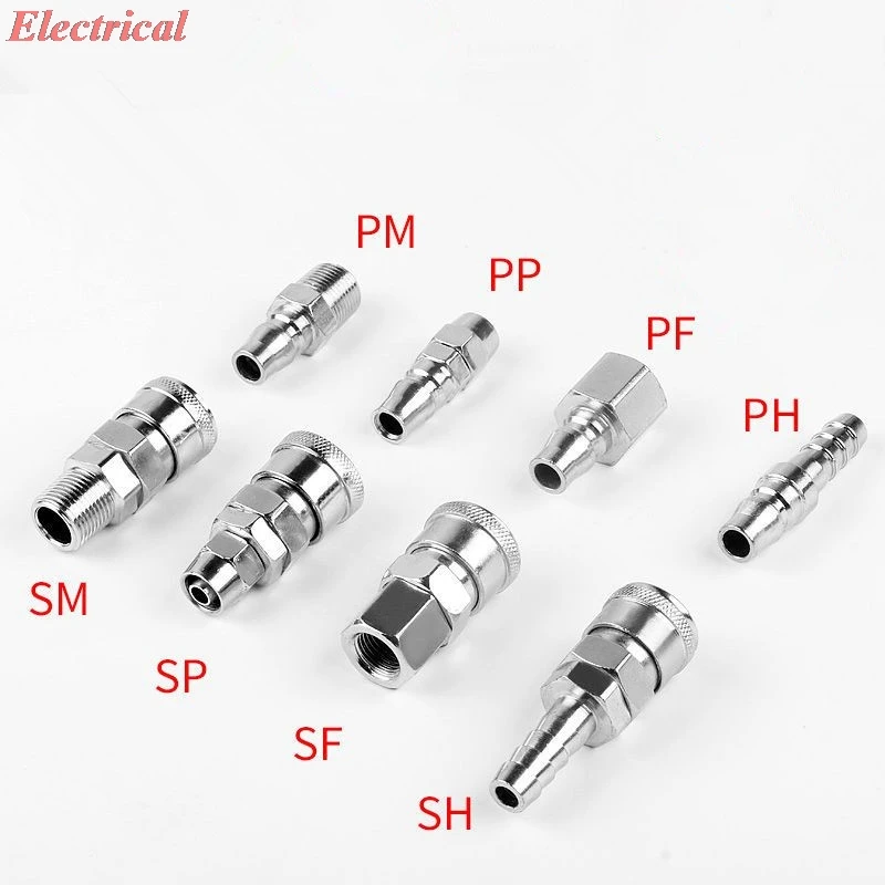 1 set Socket + Plug C Type Pneumatic Fitting Lock Quick Connector 6/8/10mm Hose Barb Coupler Adapter For Air Compressor