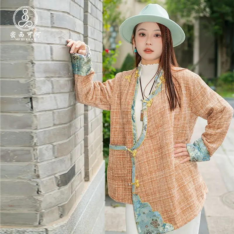 

Tibetan clothing women's outerwear Tibetan splicing top spring and autumn coat