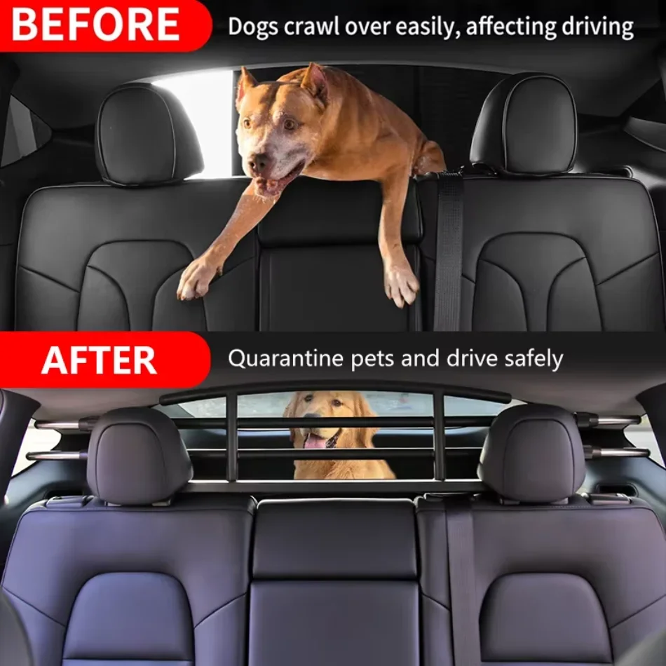 Car Trunk Pet Barrier for Tesla Model Y 2017-2025 Back Seat Dog Fence Heavy Duty Stainless Steel Car Guardrail Accessories