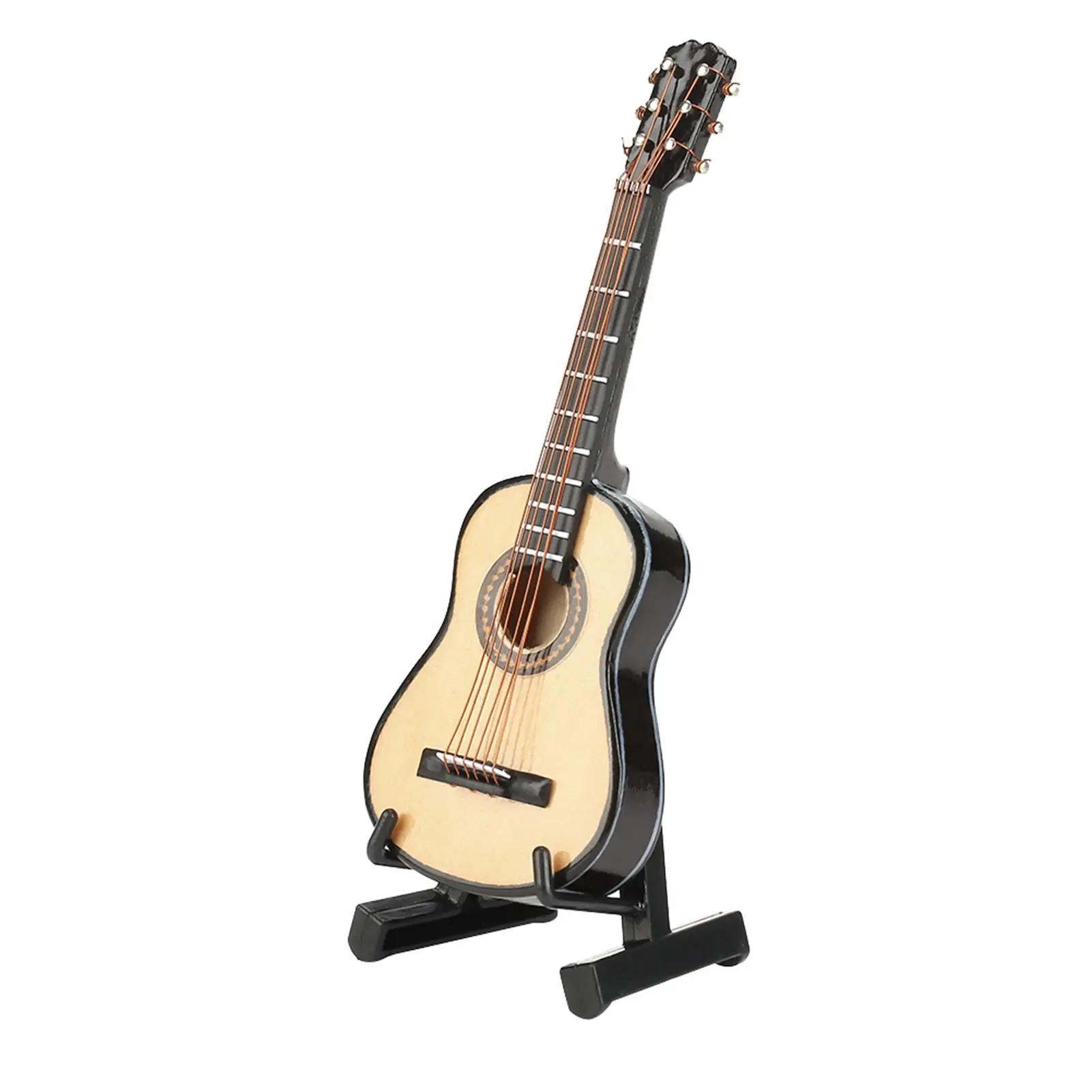 Modello di chitarra in legno da 10cm ornamenti per strumenti musicali in miniatura Mini Display per chitarra artigianale con decorazione da tavolo