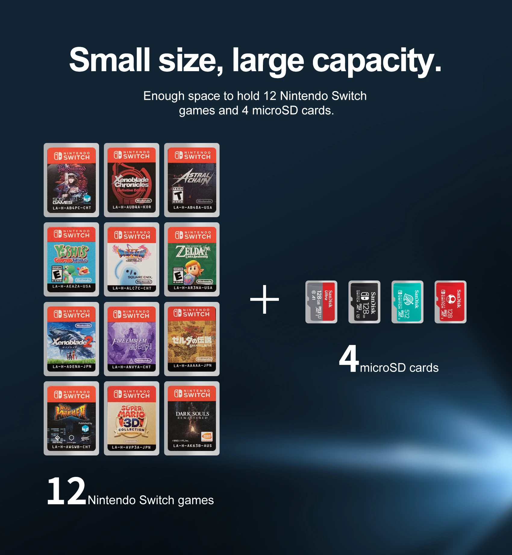For Nintendo Switch OLED, Lite Game Cards Case Mumba 12 Game Card