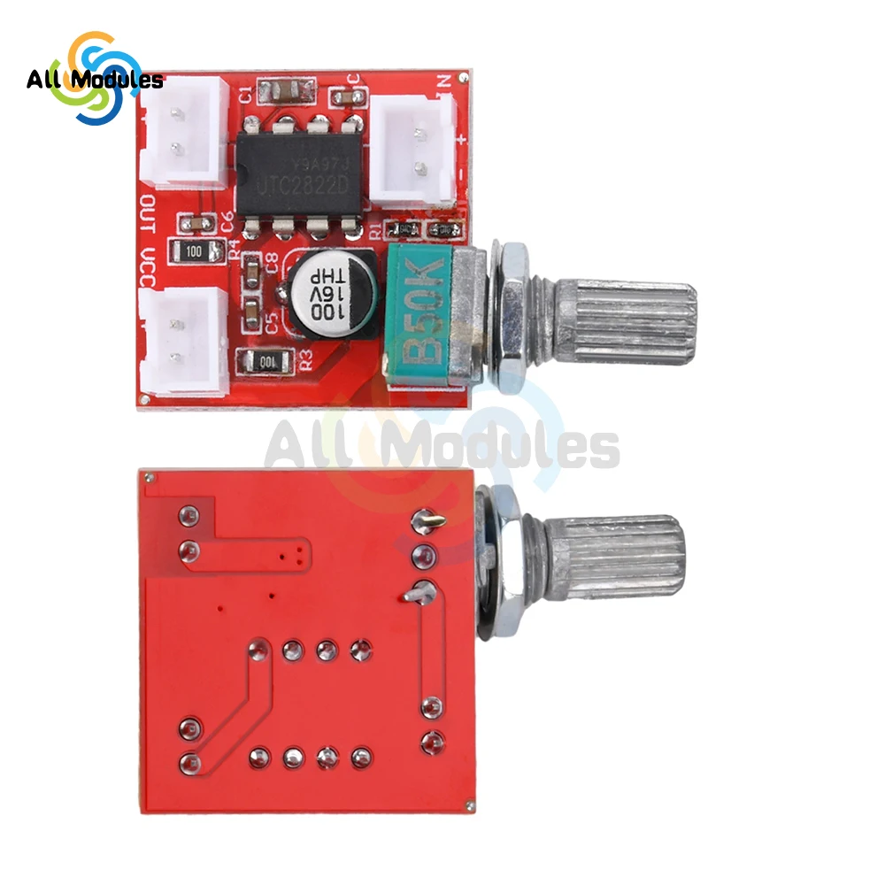 UTC2822 Mono Channel Amplifier Board BTL Sound Amp Module DC 1.8-12V 2W Audio Amplifier