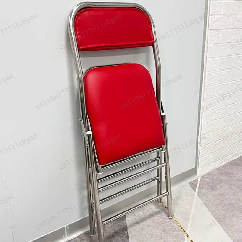 Chair Industrial Backrest for 304 Stainless Steel Dining Chair Outdoor Heavy-Duty Folding Seat Cafe Style Modern Furniture for H
