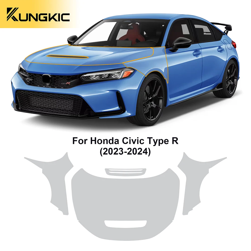 

Для Honda Civic Type R 2023 2024 2025: Защитная пленка из ТПУ для кузова автомобиля, прозрачная антицарапийная пленка PPF