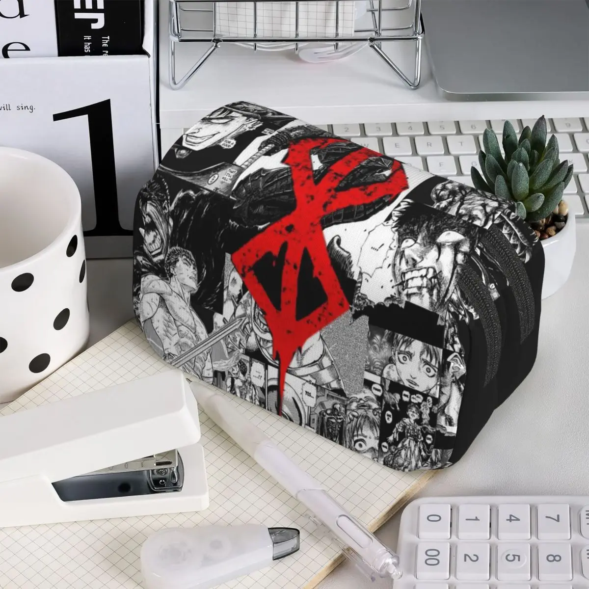 

Японский аниме-пенал «Берсерк» с изображением мечника Гатса для детей, школьный пенал-коробка, сумка для канцелярских принадлежностей, держатель для ручек