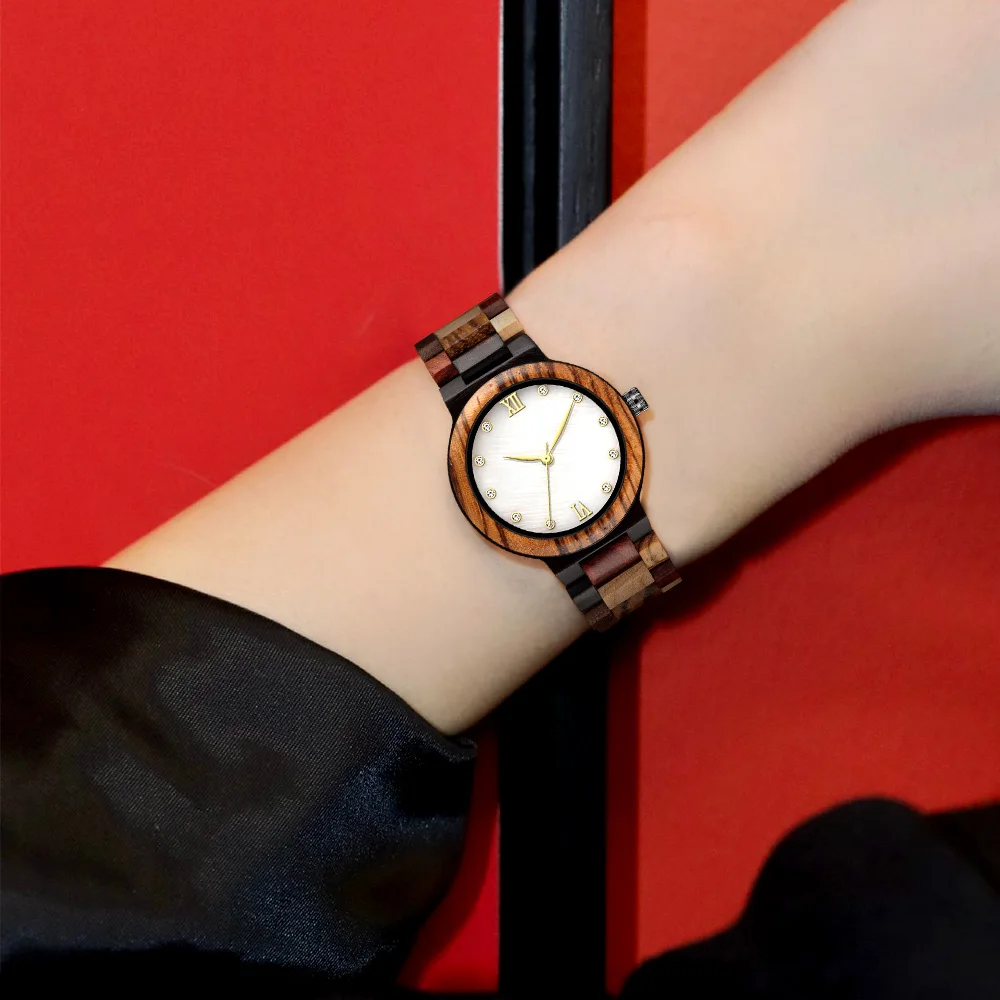 Wood Watch for Women Real Natural Wooden Quartz Wristwatch Simple Vintage Small Dial Clock Ladies Reloj Girls Wristwatch