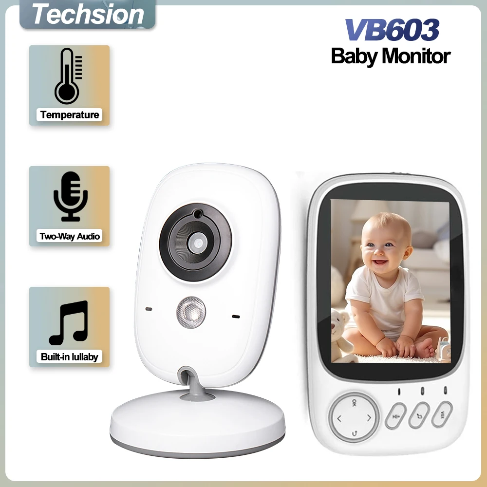 VB603 Video Baby Monitor 2.4G Mother Kids Night Vision Video Surveillance Cameras with Temperature Display Screen Two-way Audio