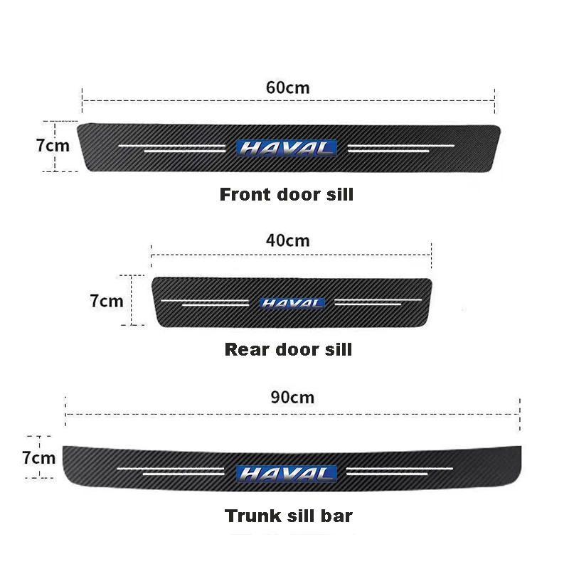 Car Door Sill Protector Carbon Fiber Threshold Decals Stickers For Haval H6 H2 H3 H9 M6 F7 F7X Jolion 2021 Car Accessories