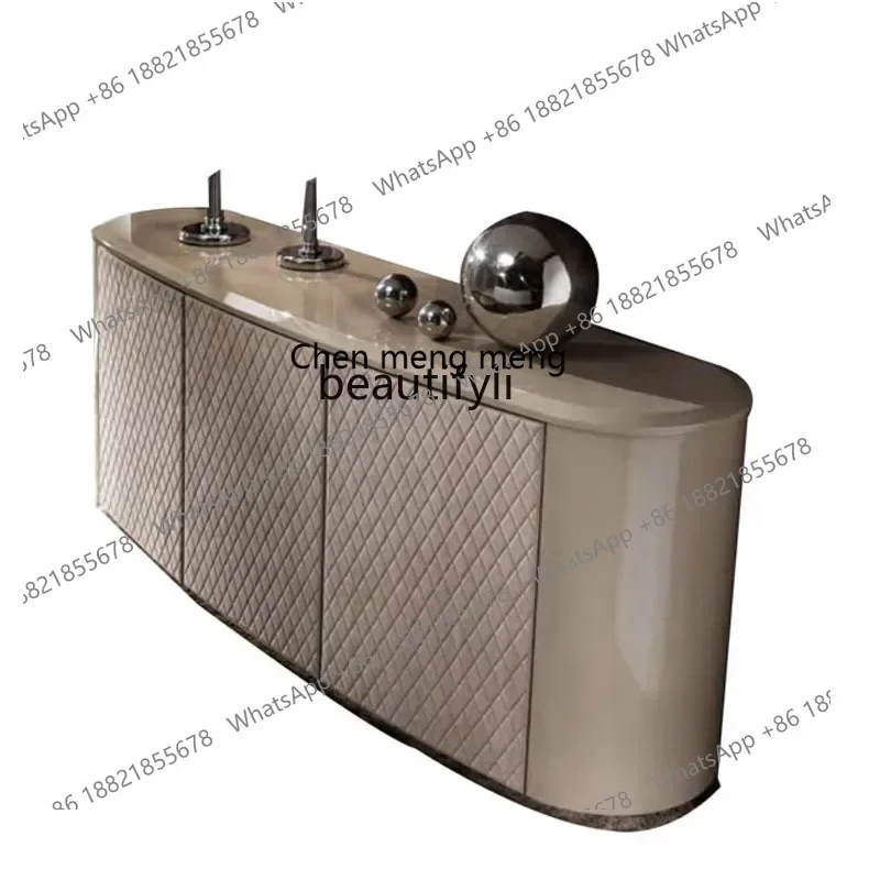 

D178 Marble side cabinet Modern simple all-solid wood four-door side cabinet Light luxury household door