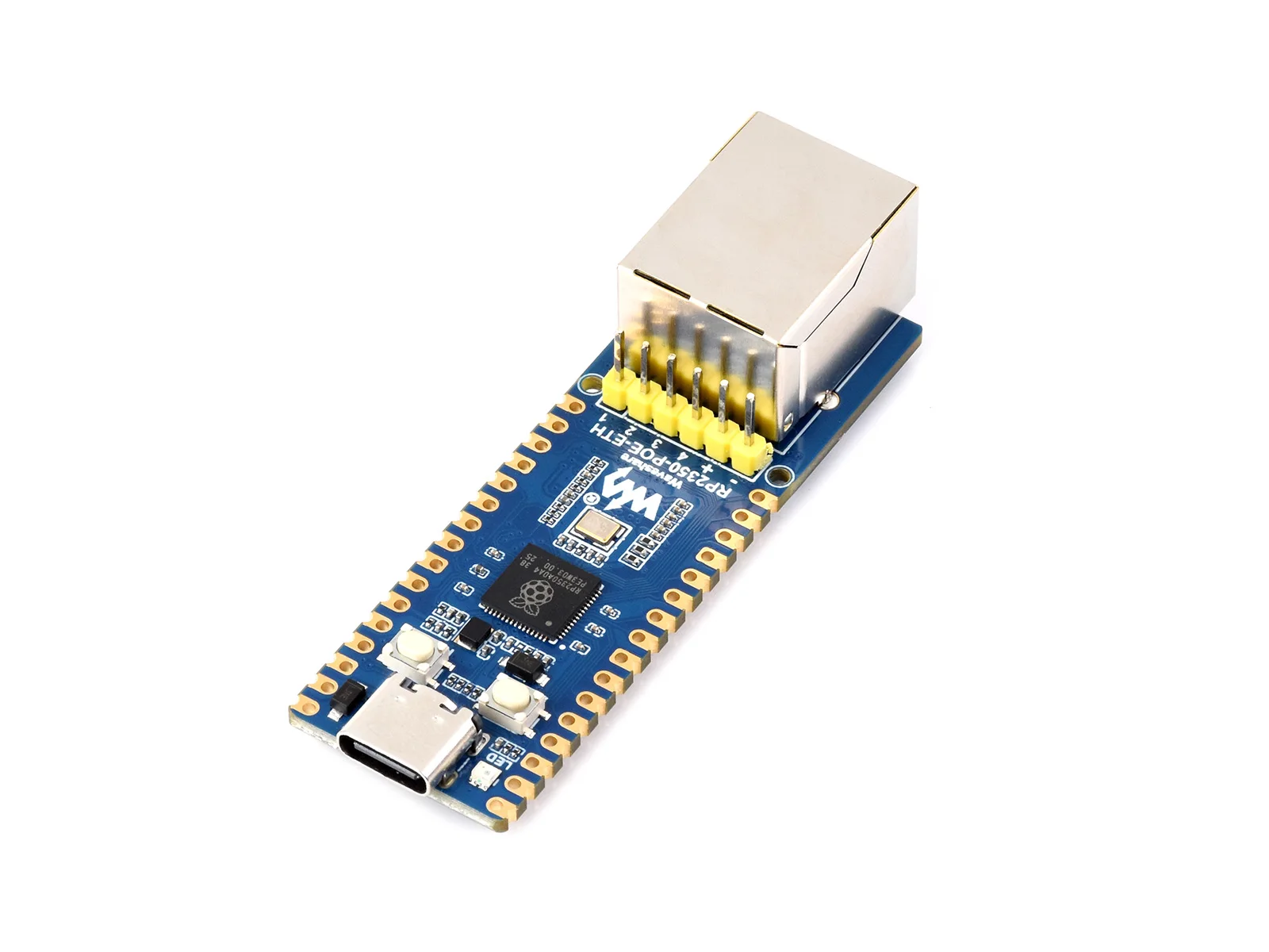 RP2350-POE-ETH Development Board, Dual-Core/Dual-Architecture, W6300 Ethernet Controller,Supports PoE Expansion Via A PoE Module