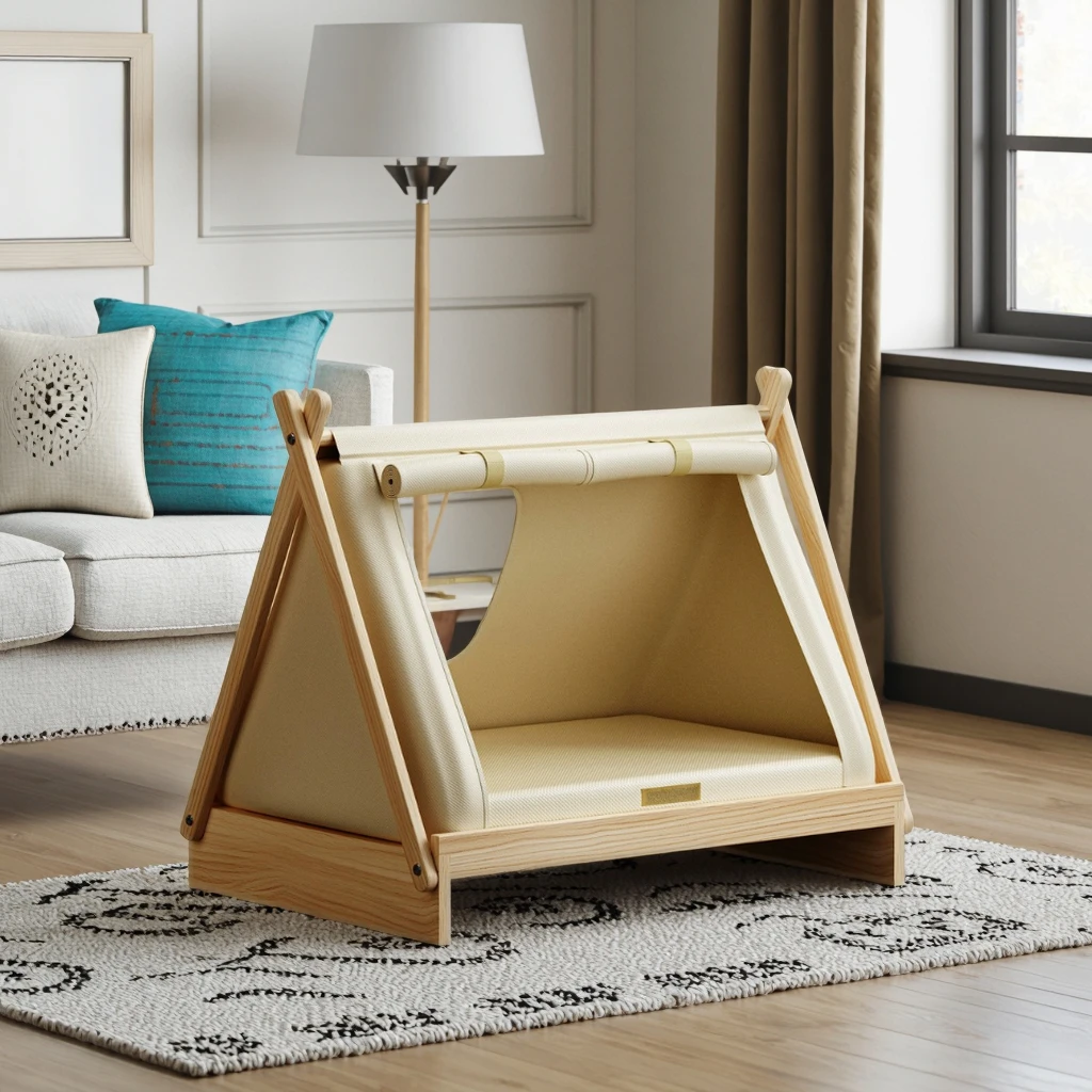 

Eco-Friendly Large Solid Wood Cat Hammocks Winter Summer Semi-Enclosed Pet Furniture Nest for Cats Dogs Made Soft Sponge OEM