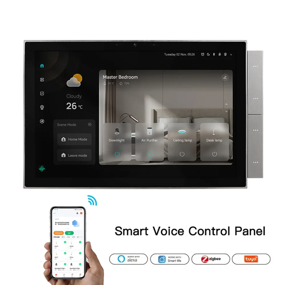 2025 10.1-Inch Screen Smart Home Multimode Gateway with Alexa Voice Control Built-In Zigbee Bluetooth Android OS for Hotel Use