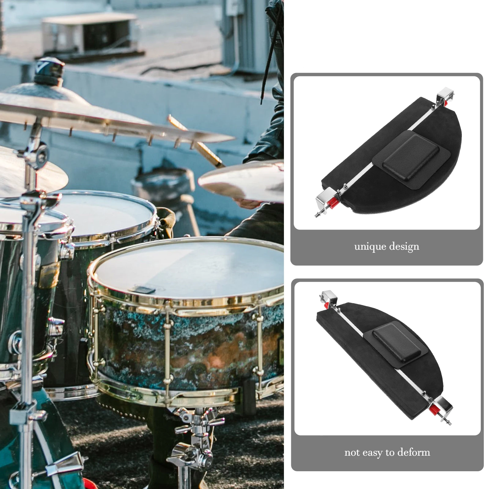 

18-22 Inch Drum Mute Pads Noise Absorbing Practice Pad Sound Insulation Rubber Bass Mat Dampeners Quiet Accessories drum pad