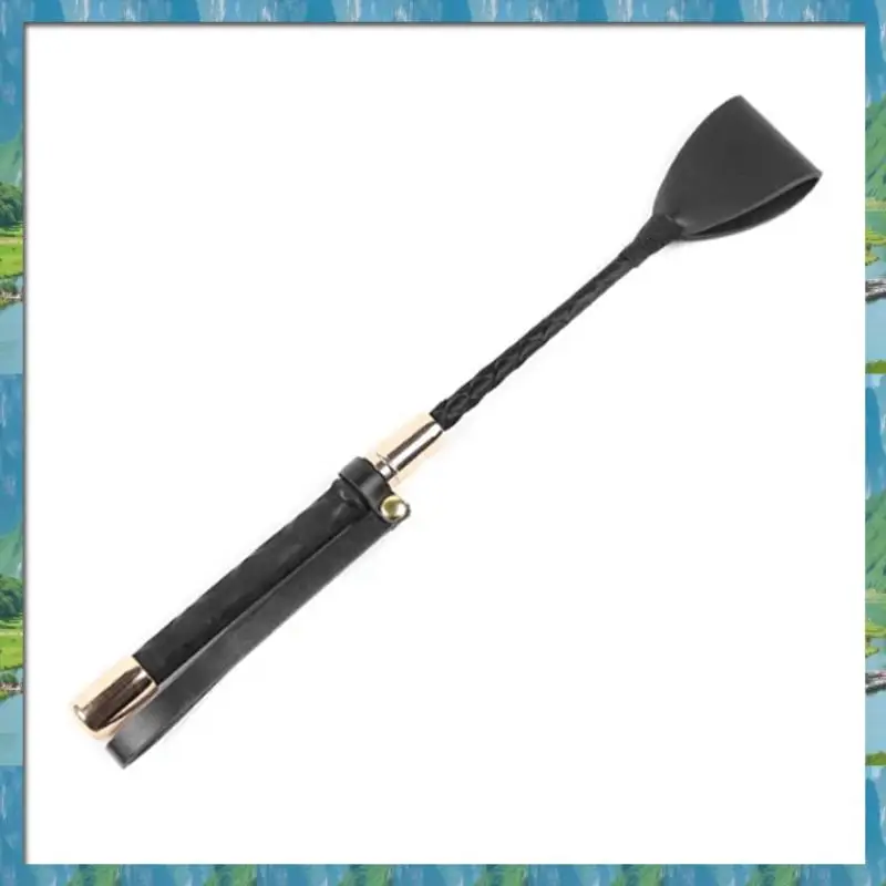 【Supernew】1PC Lightweight Portable PU Leather Riding Whip Anti-Slip Handle Horse Whip Racing Horse Training Durable