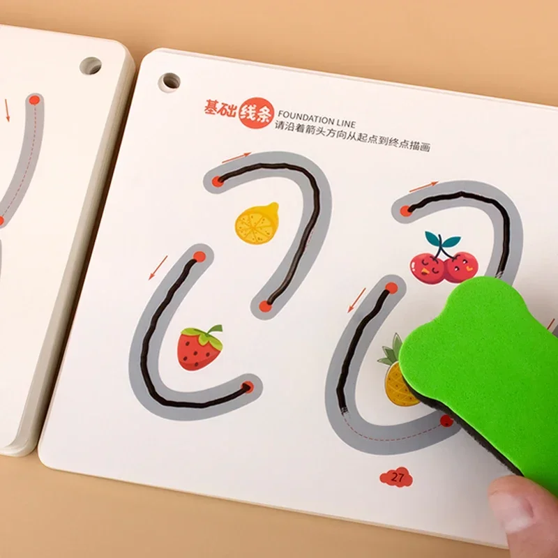 Reusable Magical Tracing Workbook Magic Practice Copybook Control Training Book Children Montessori Drawing Education Stationery