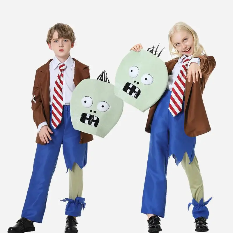 أزياء الهالوين نبات زومبي كارتونية للبالغين والأطفال، ملابس أداء المسرح، ملابس نسائية تقليدية عرقية