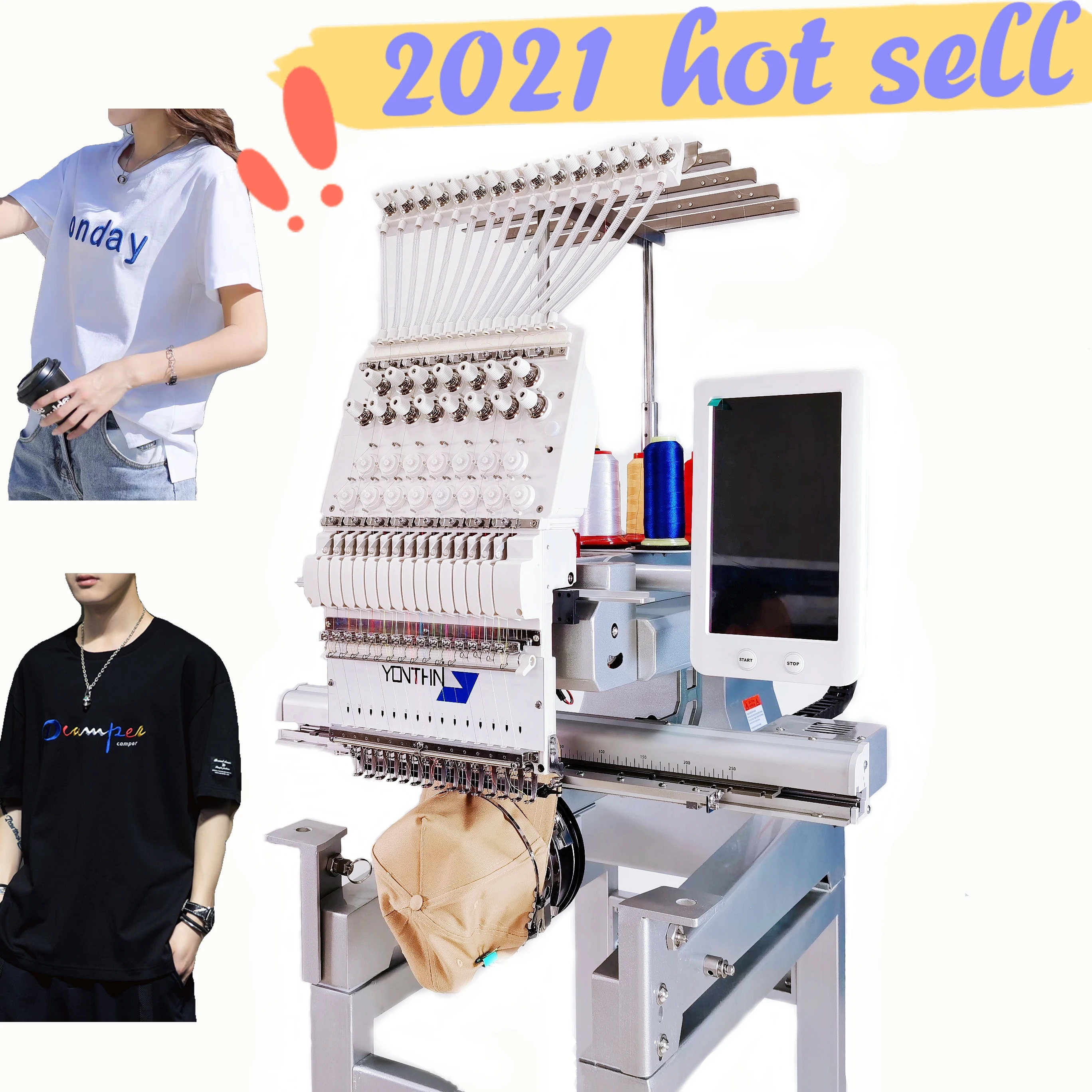 Yonthin Computer Single Computerized Embroidery Sewing Machine Prices for Hat Used Clothes Sales