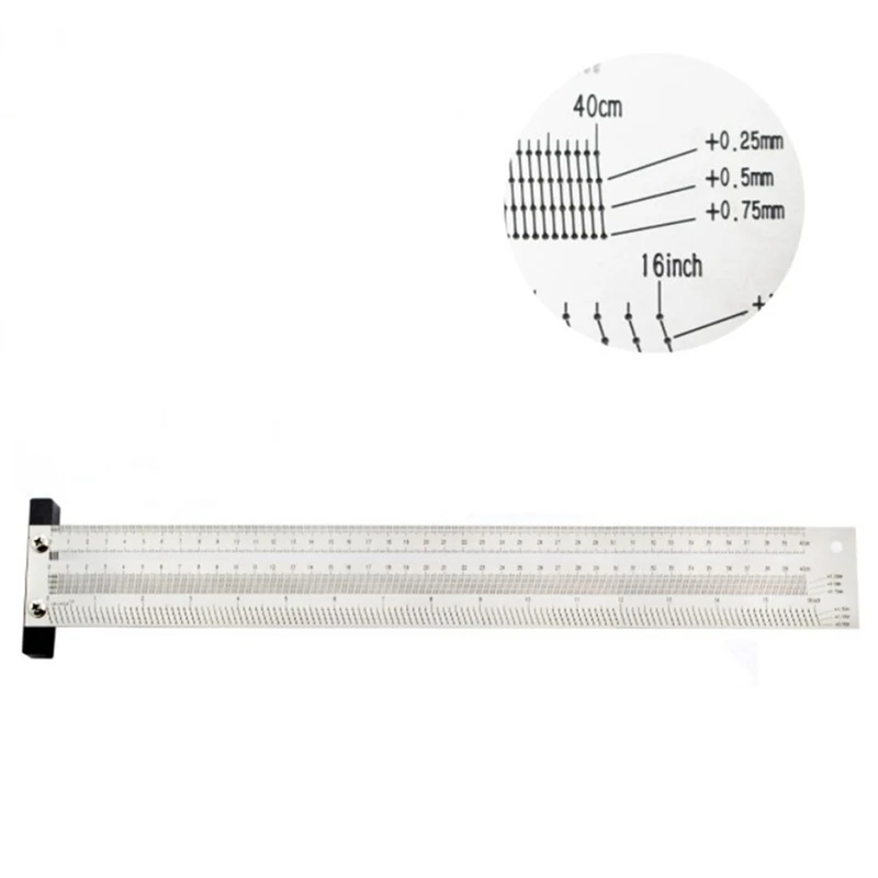 High-Precision Hole Escala Régua, T-Rule, T Quadrado mm, In Fine Carpintaria Escriba, Mark Linha Ferramenta