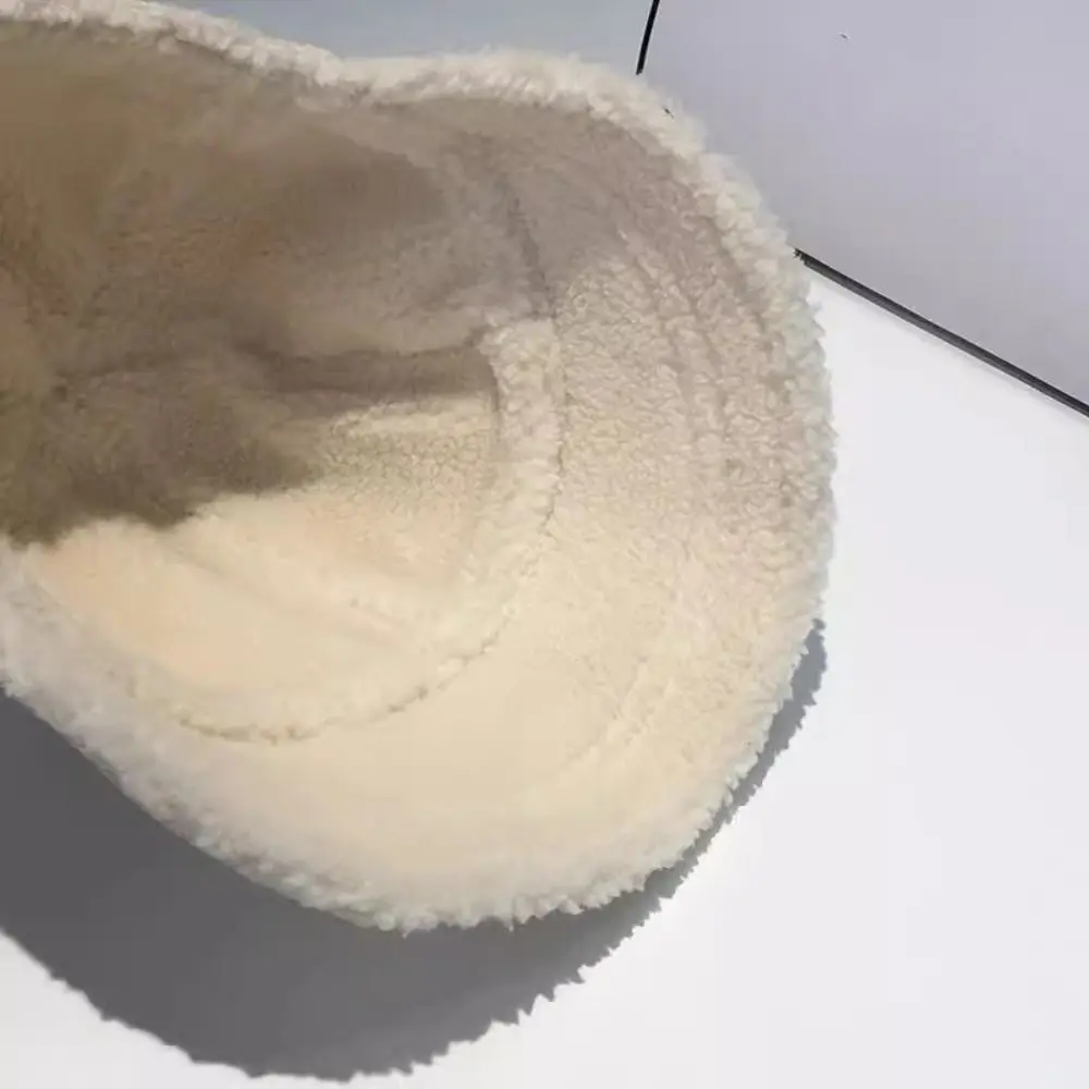 Kawaii يندبروف الصوف قبعة بيسبول لينة أفخم الشتاء بلغت ذروتها قبعة الرجعية سميكة قبعة دافئة امرأة #3