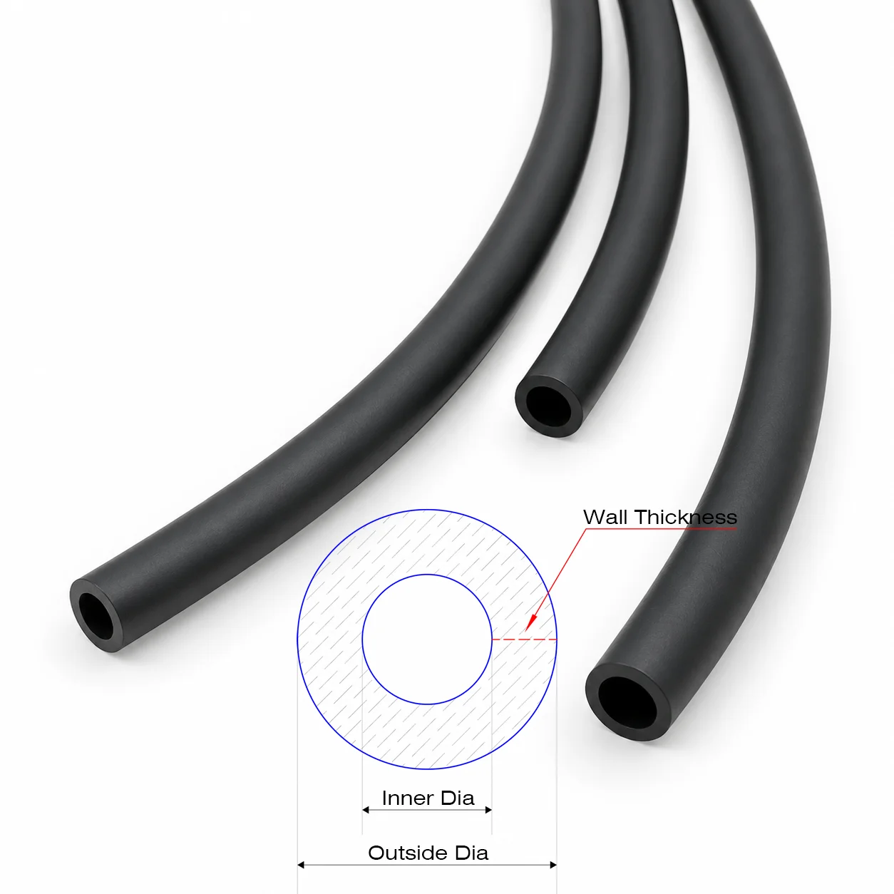 ID 2mm~25mm NBR nitrile rubber hose oil resistant hose oil liquid conveying rubber hose available in multiple specifications