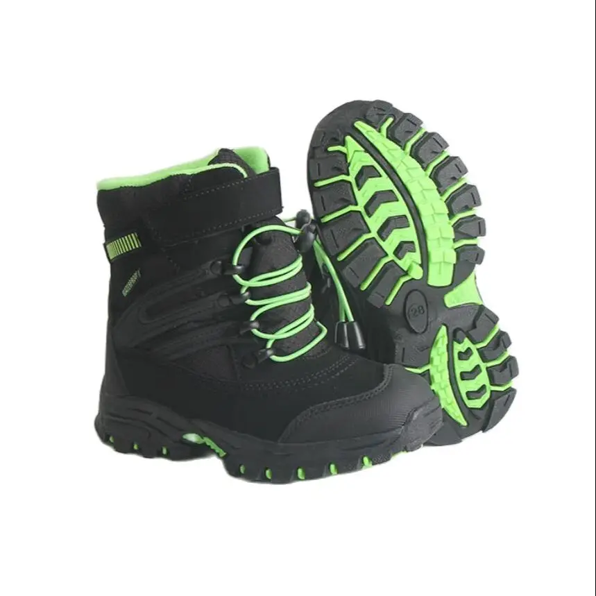 Cold Resistance -30℃ Children Snow Boots With Wool Waterproof Girls & Boys Winter Shoes Non-Slip Thickening Keep Warm Size 27-32