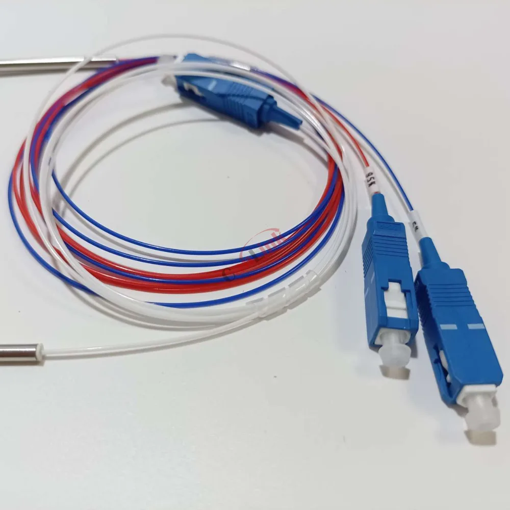 Imagem -03 - Divisor da Fibra Ótica Fbt de 10 Peças com Conector sc Upc 1x2 0.9 mm Acoplador Desequilibrado Relação Rachada Opcional 10 90 45 55 20 80