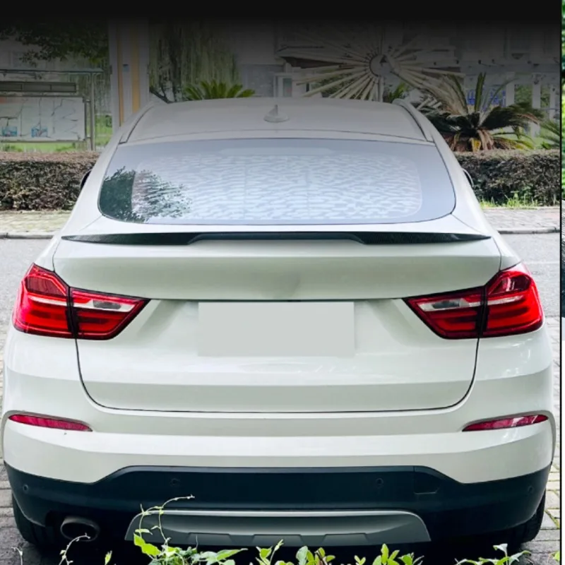 سيارة الخلفي الجذع الأوسط الثابتة الفاصل لسيارات BMW X4 F26 2014-2018 سقف المفسد الشفاه الذيل الجناح طقم الجسم ضبط الملحقات الأسود #6