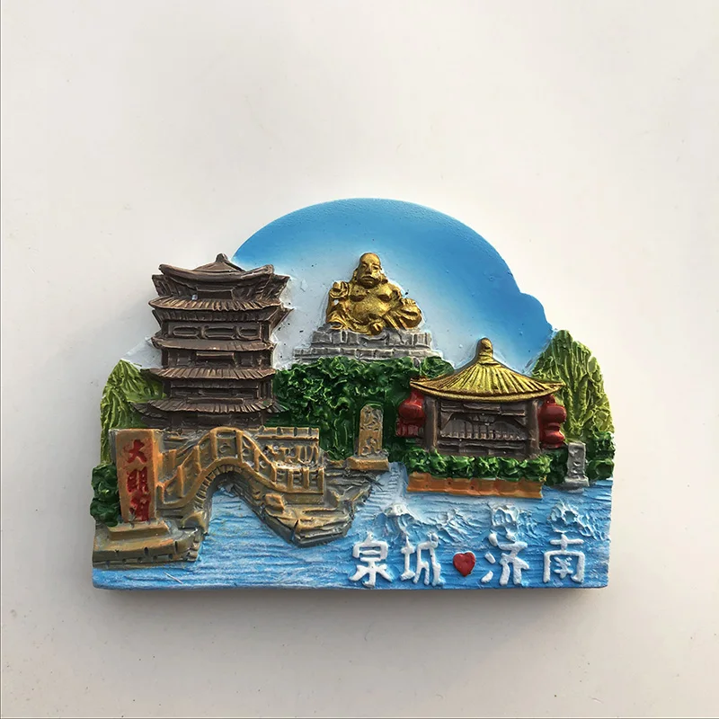 

Fridge Magnet New Jinan Architecture Resin Decoration Craft Tourism Souvenir Message Sticker