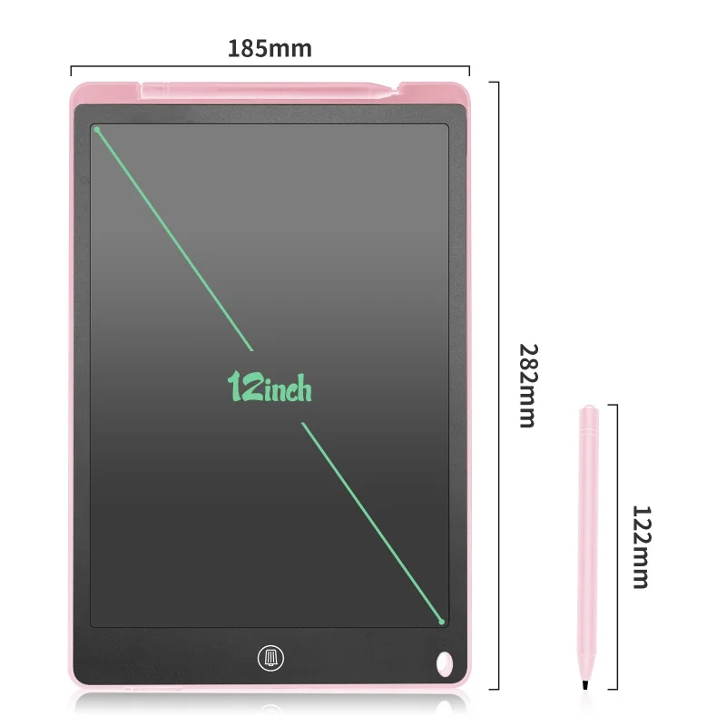 Tablet de desenho LCD para crianças, placa fina educacional, placa para meninos, ferramentas de pintura de brinquedo, escrita eletrônica, 12"