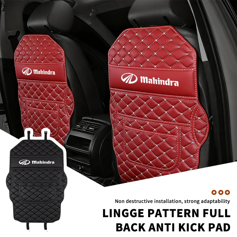 Protector de asiento trasero de coche, alfombrilla antipatadas de cuero, bolsa de almacenamiento, almohadilla protectora para Mahindra Bolero KUV100 ‌   Roxor ‌   Pik Up Pik Up 4x4 Thar