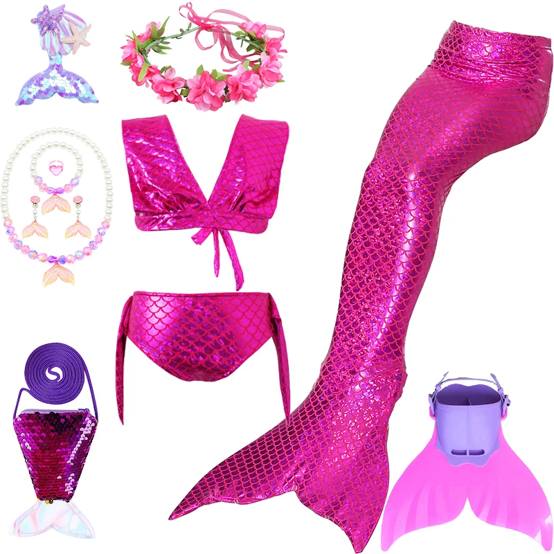 Moda infantil sereia cauda biquíni divisão roupa de banho verão meninas férias praia roupas de natação mergulho crianças maiôs