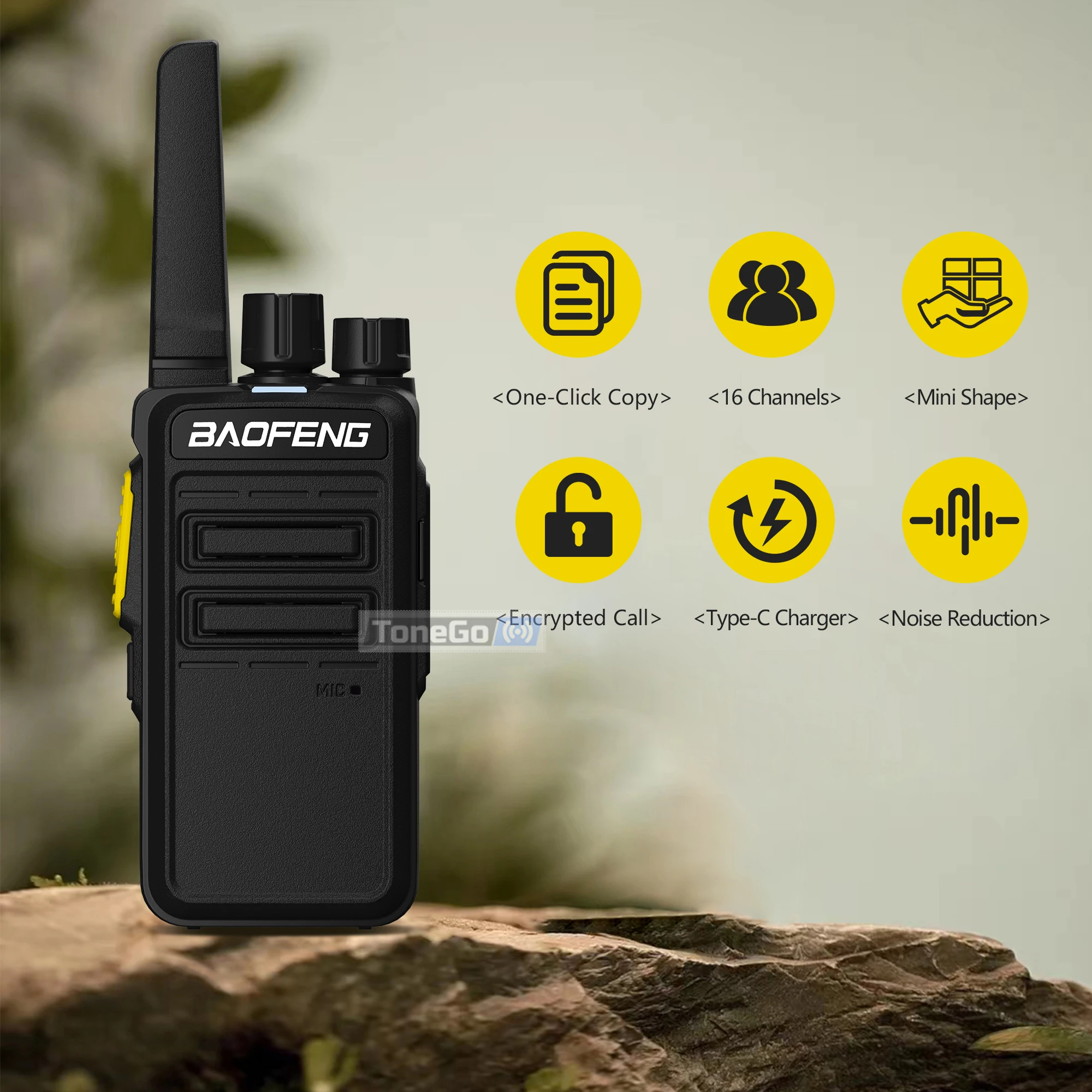 Baofeng BD-V12A جهاز اتصال لاسلكي صغير AR-12 للحد من الضوضاء نسخة لاسلكية تردد نوع-C شاحن V12-A لحم الخنزير اتجاهين راديو الصيد