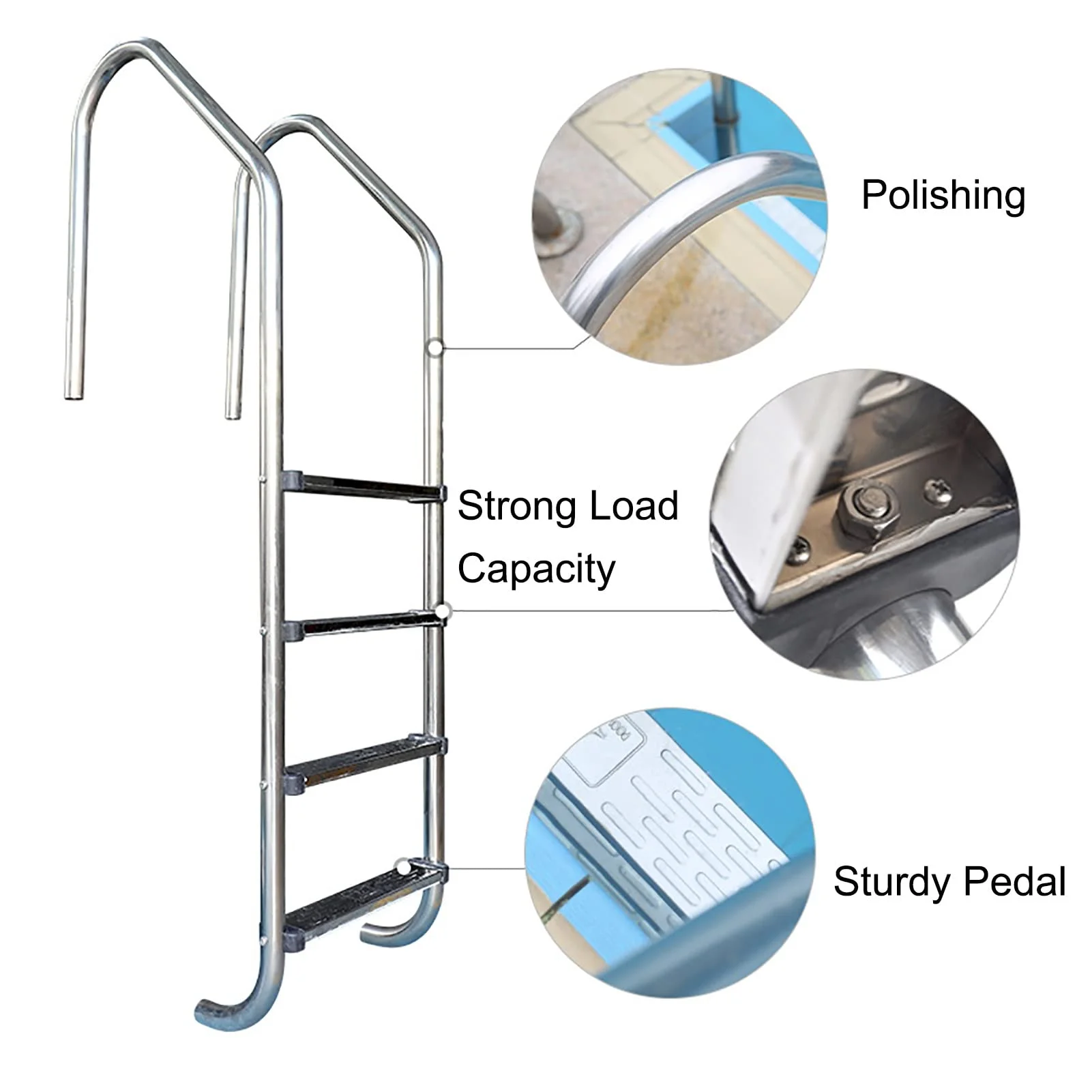 ملحقات ومعدات حمام السباحة بالجملة مصنع الفولاذ المقاوم للصدأ سلم حمام السباحة سلم إينجروند