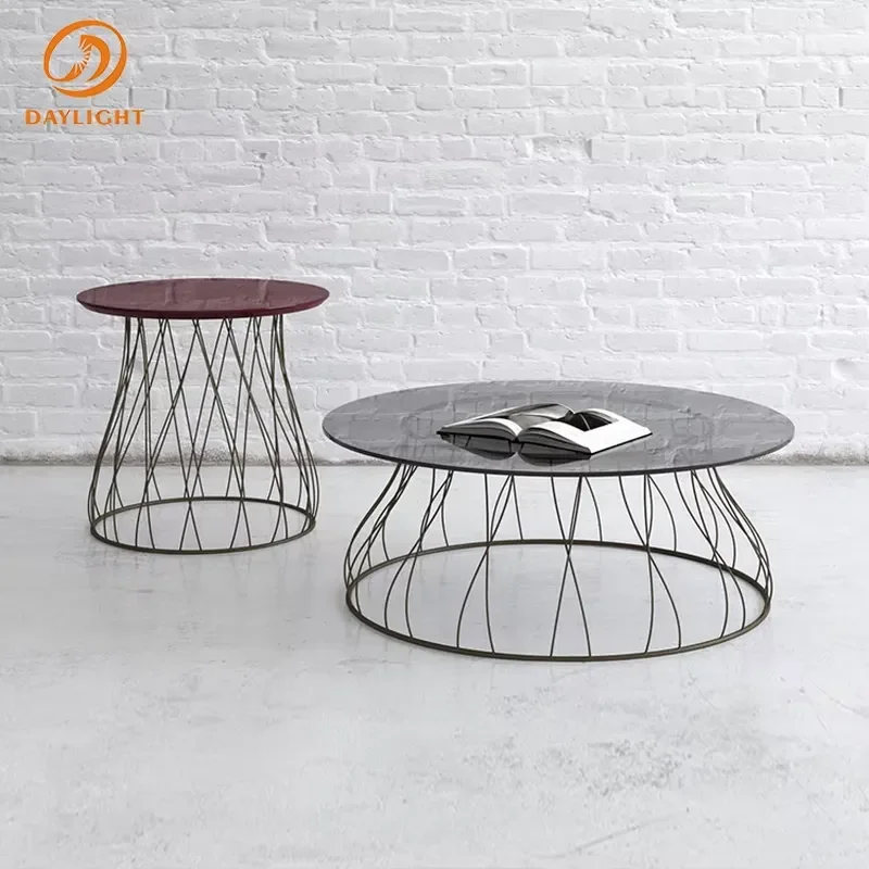 Coffee Table Simple Modern Creative Light Marble Nordic Sofa Side Table Living Room Balcony Round Table
