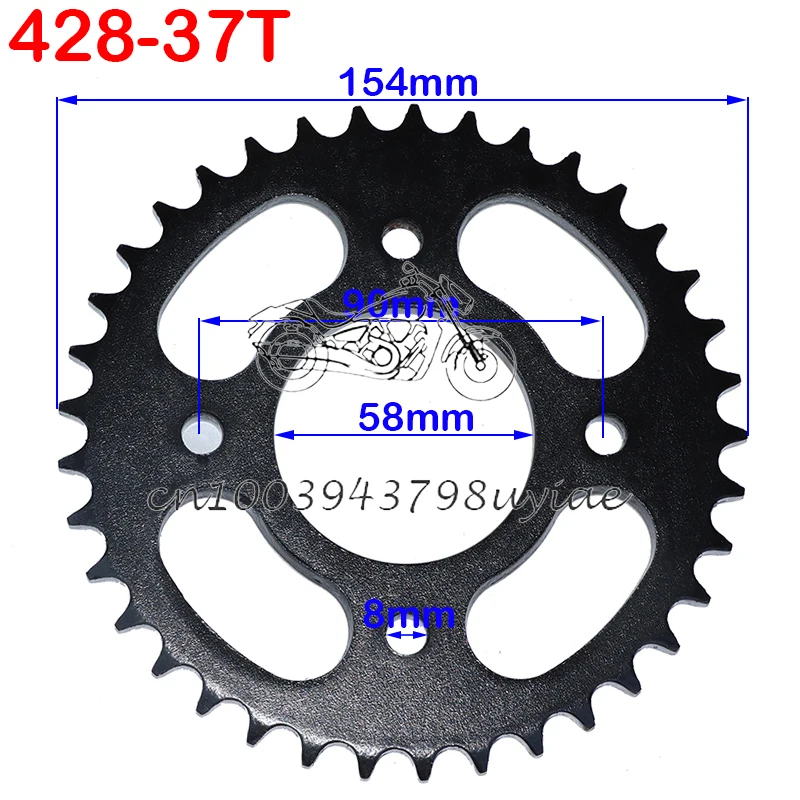 420/428チェーン37t/41t/48t歯58ミリメートルリアチェーンスプロケットatvクワッドバイクオートバイ用ピットダートバイクバギーゴーカートオートバイアクセサリー