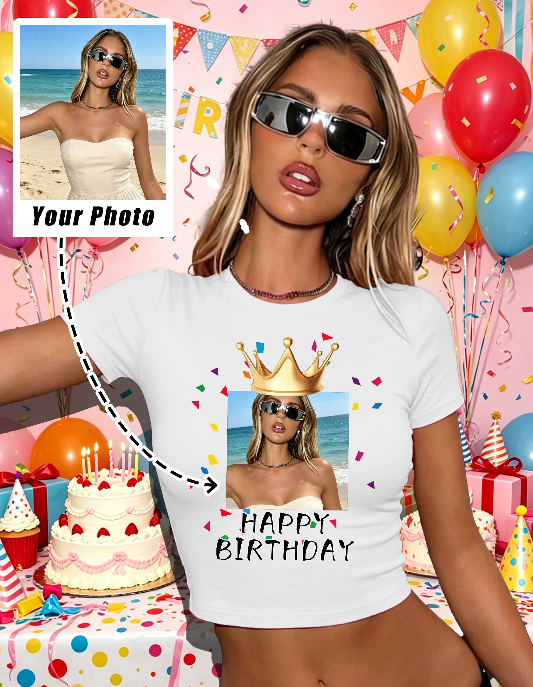T-shirt court slim personnalis - Summer Clothing Logo avis et prix