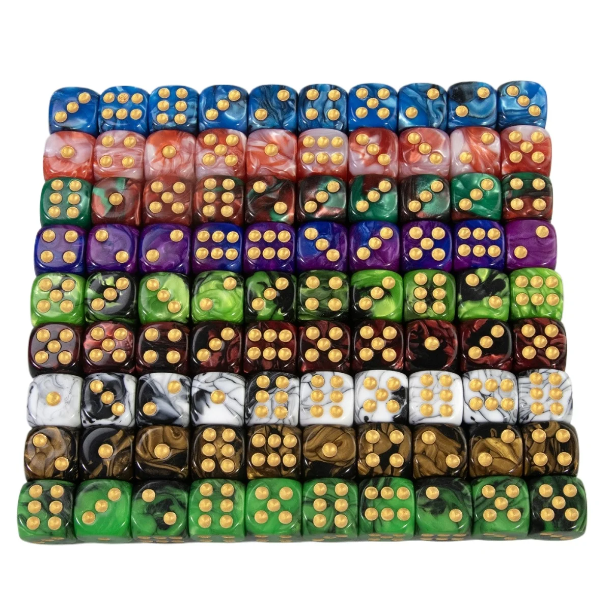 Kostki 16mm z zaokrąglonymi rogami, 5 sztuk, mieszane kolory, kostka D6 do gier planszowych, D&D, RPG, pokera. — zdjęcie 3