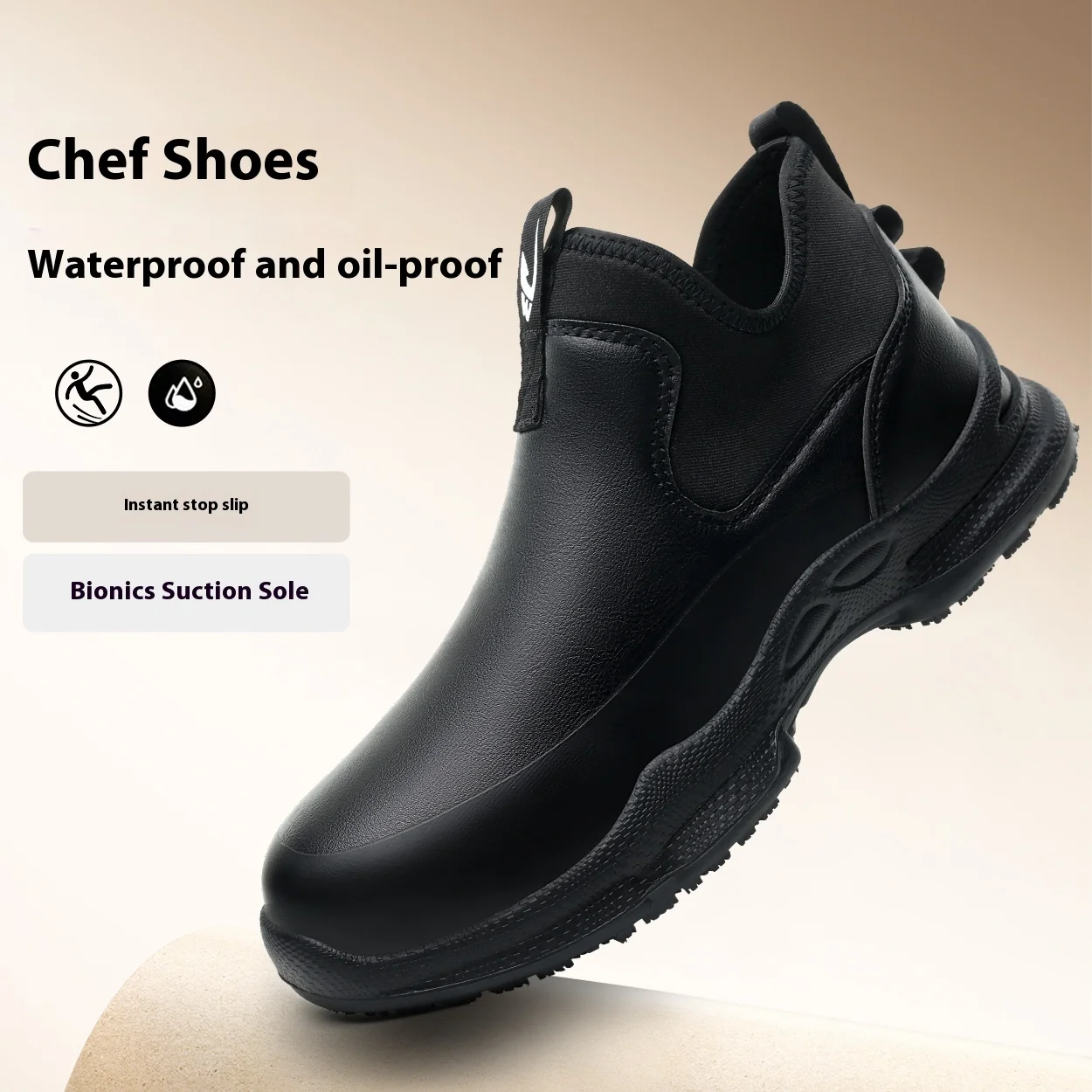 Chef Shoes Four Seasons Anti Slip Oil Resistant Business Casual Men's Work EVA Shoes Fashion Comfort Soft Soled Waterproof Shoes