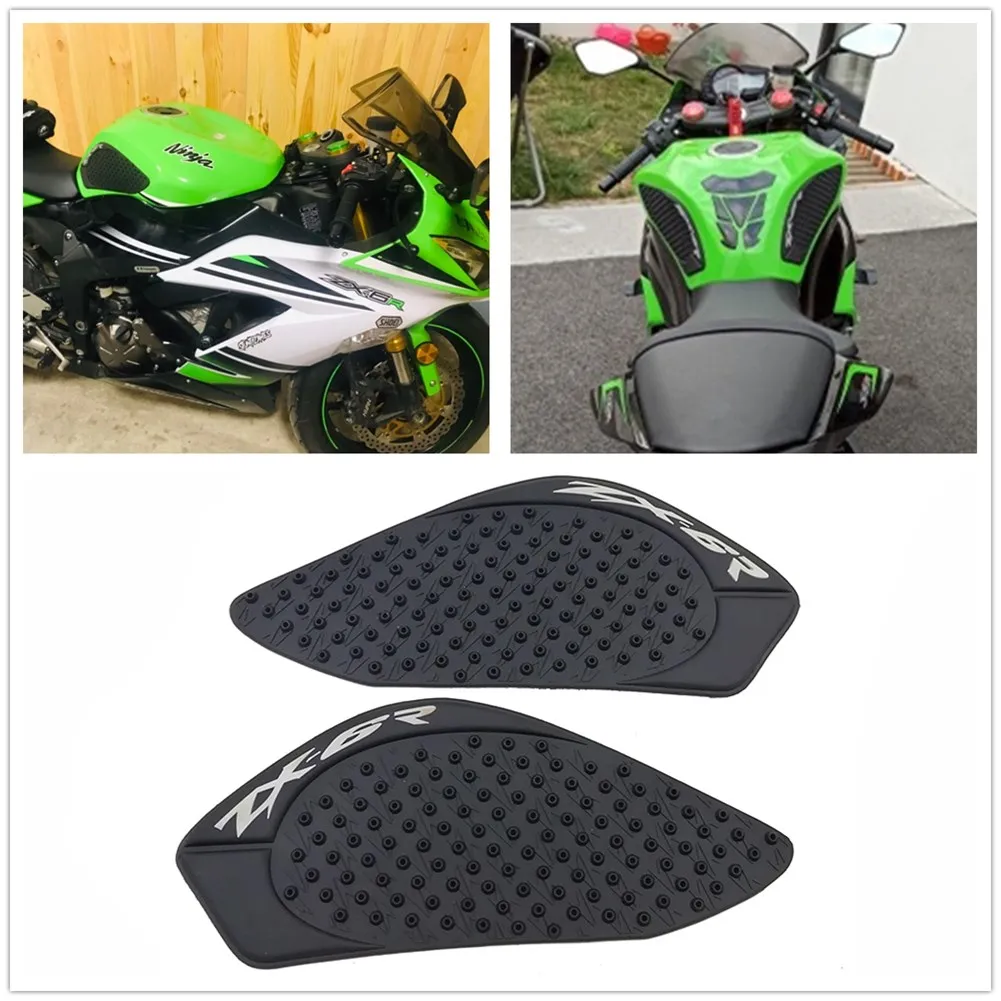 3M Decal Anti slip Tank Pad Gas Knee Grip Traction Side For Kawasaki ZX6R ZX 6R 2009 2010 2011 2012 2013-2015 Protector Sticker